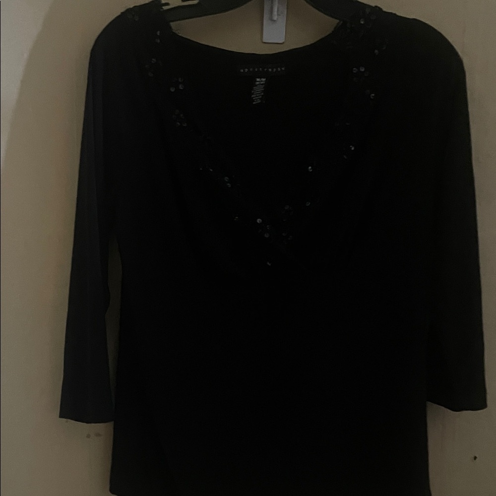 Apostrophe Black Embellished Blouse